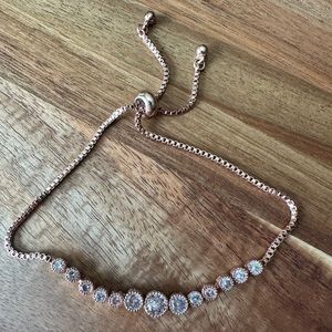 CZ rose gold tone adjustable bracelet NWOT
